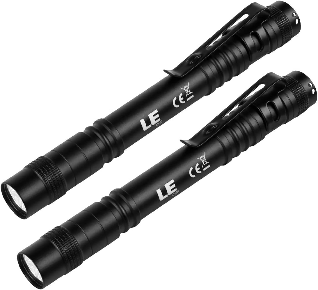 2 Pack Waterproof LED Pocket Flashlights by Lepro - Bright & Portable