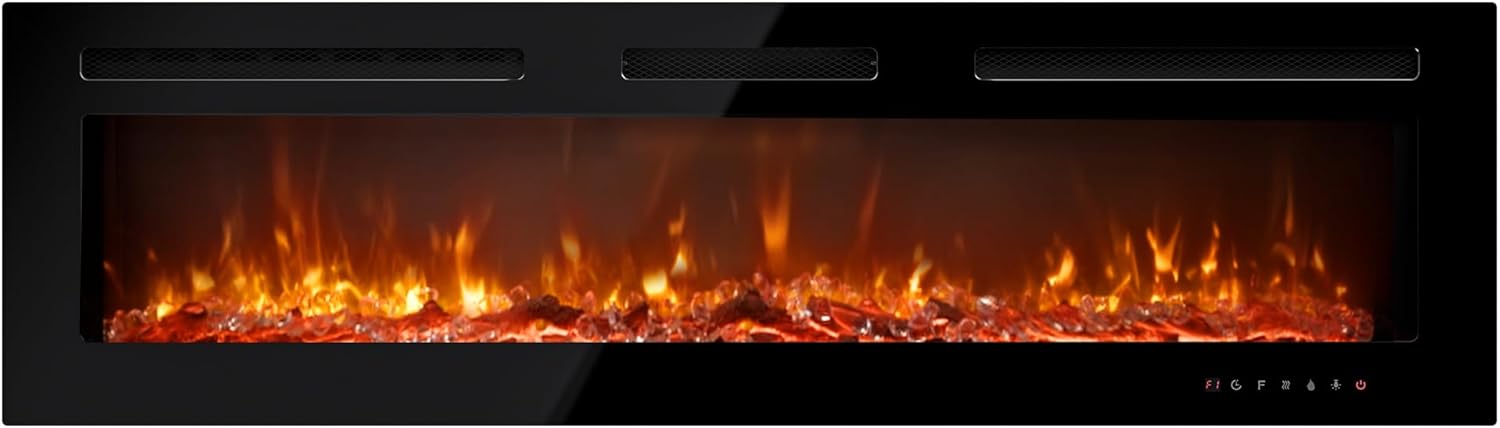 EUHOMY 60 Inch Electric Fireplace with Adjustable Flame Colors