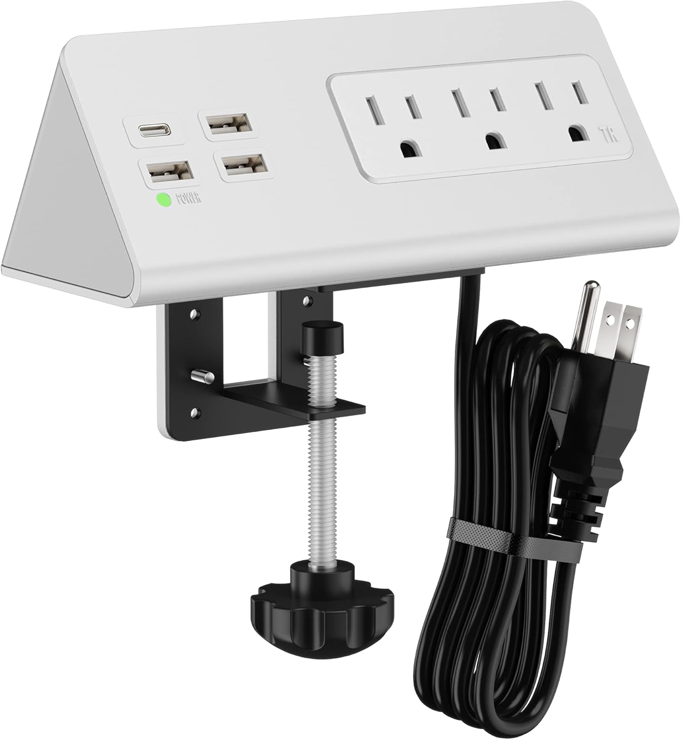 Nightstand Edge Mount Power Strip with USB-C Ports for Fast Charging