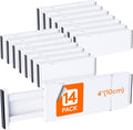 Drawer Dividers 14 Pack 4 in High Adjustable 11-17.5 in - Tidy Drawers