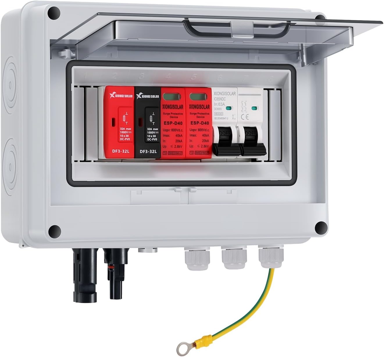 VOU 600V Solar DC PV Combiner Box with Lightning Arrester