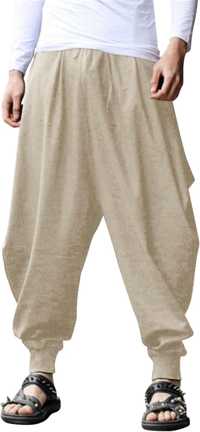 Hippie Harem Pants for Men - Boho Yoga and Beach Casual Wear