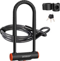 Bike U Lock Heavy Duty Bike Lock with Cable - Sturdy Security