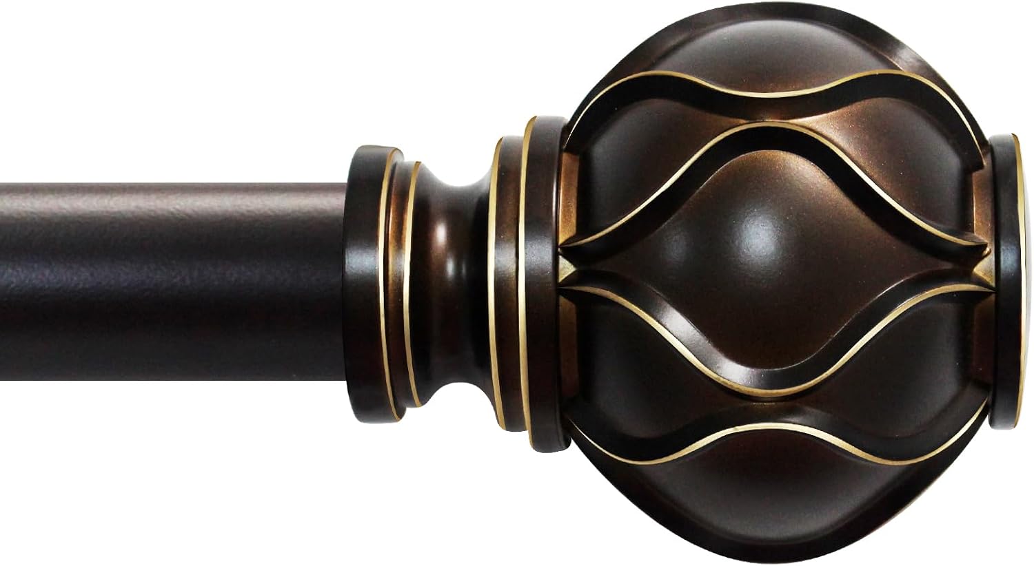 Adjustable Bronze Curtain Rod: Elegant 1 Inch Diameter with Netted Texture Finials