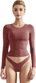 SUUKSESS Double Lined Fitted Long Sleeve Crop Top - Soft, Slim Fit