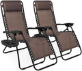 EZONE Zero Gravity Lounge Chair Set (2) - Adjustable Folding Recliners