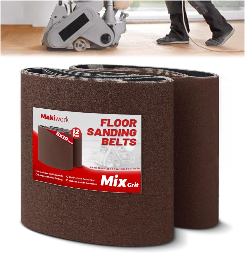 8 inch x 19 inch Assorted Sanding Belts for Woodworking Tasks