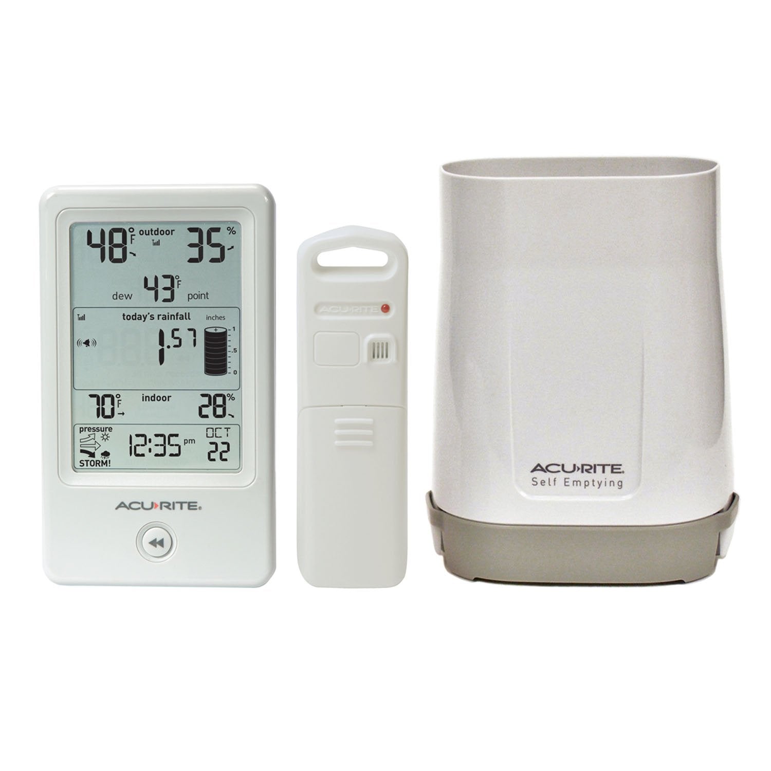 AcuRite 01089M Rain Gauge with Thermometer & Humidity Sensor