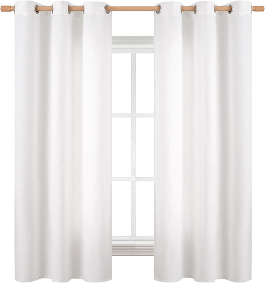 BGment Pure White Curtains 63 Inch Length for Living Room
