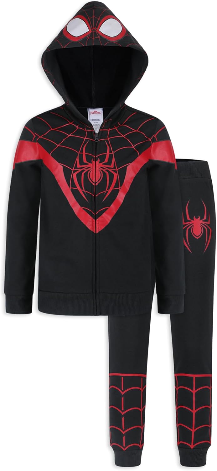 Marvel Spider-Man Boys Zip Up Hooded Sweatshirt & Pants Set