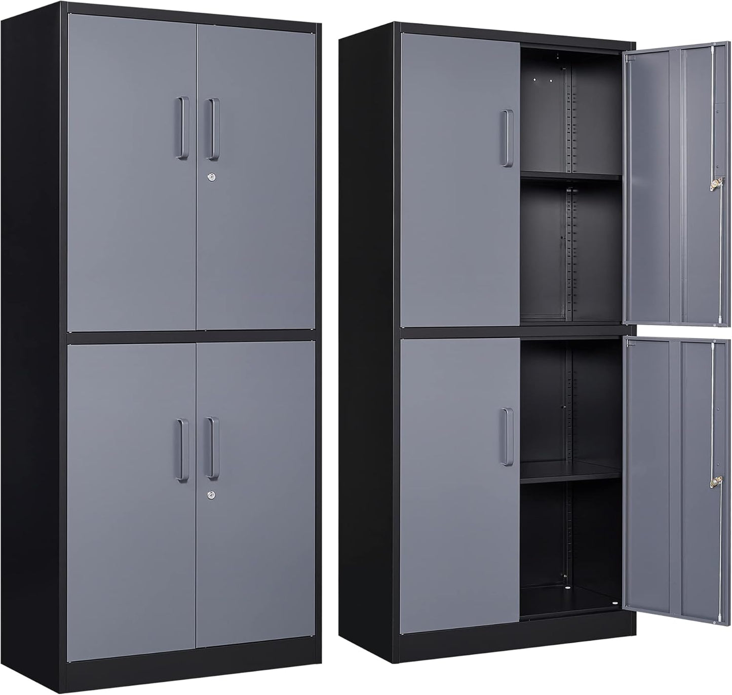 Yizosh Metal Storage Locking Cabinet with Adjustable Shelves