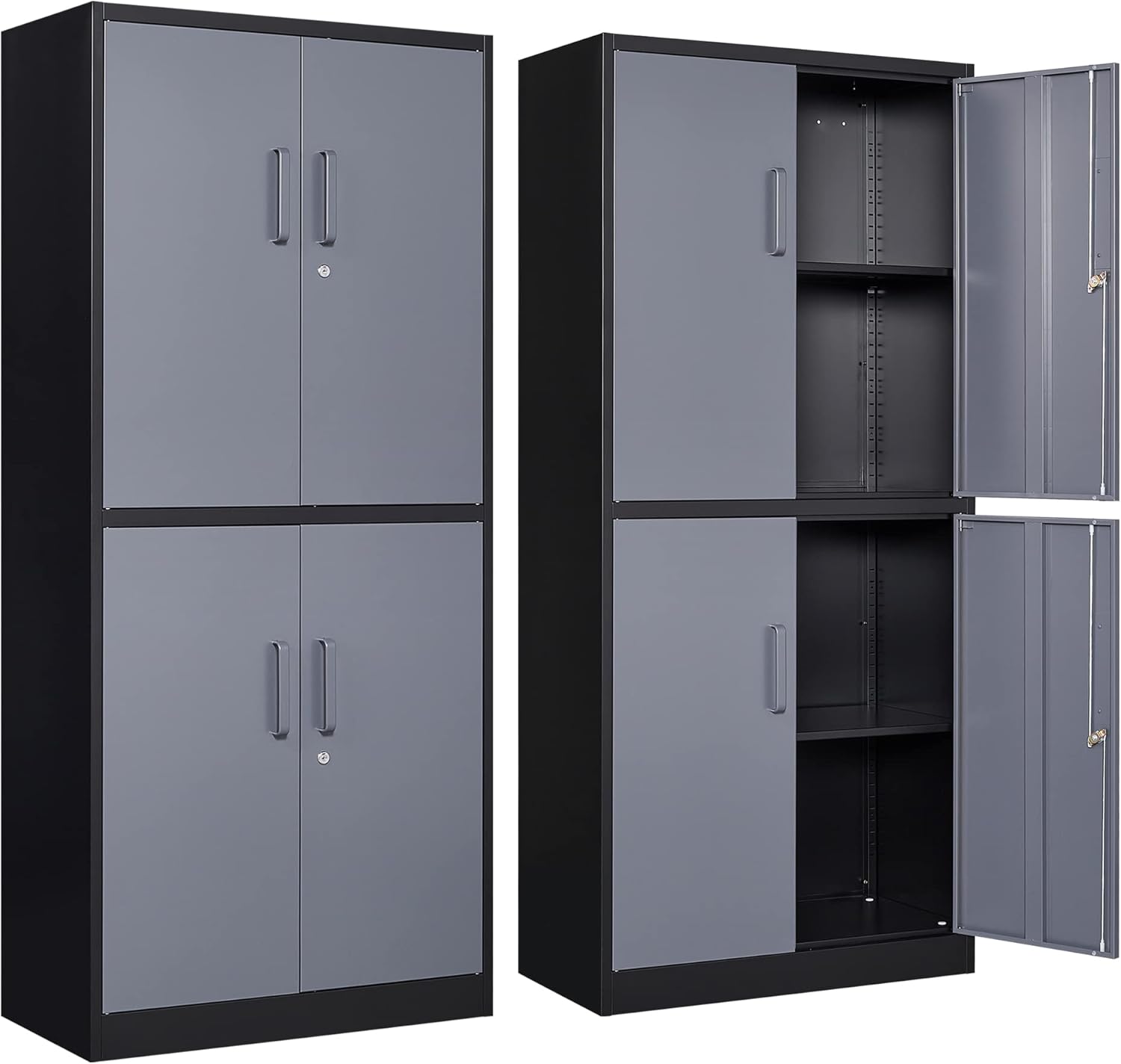 Yizosh Metal Storage Locking Cabinet with Adjustable Shelves