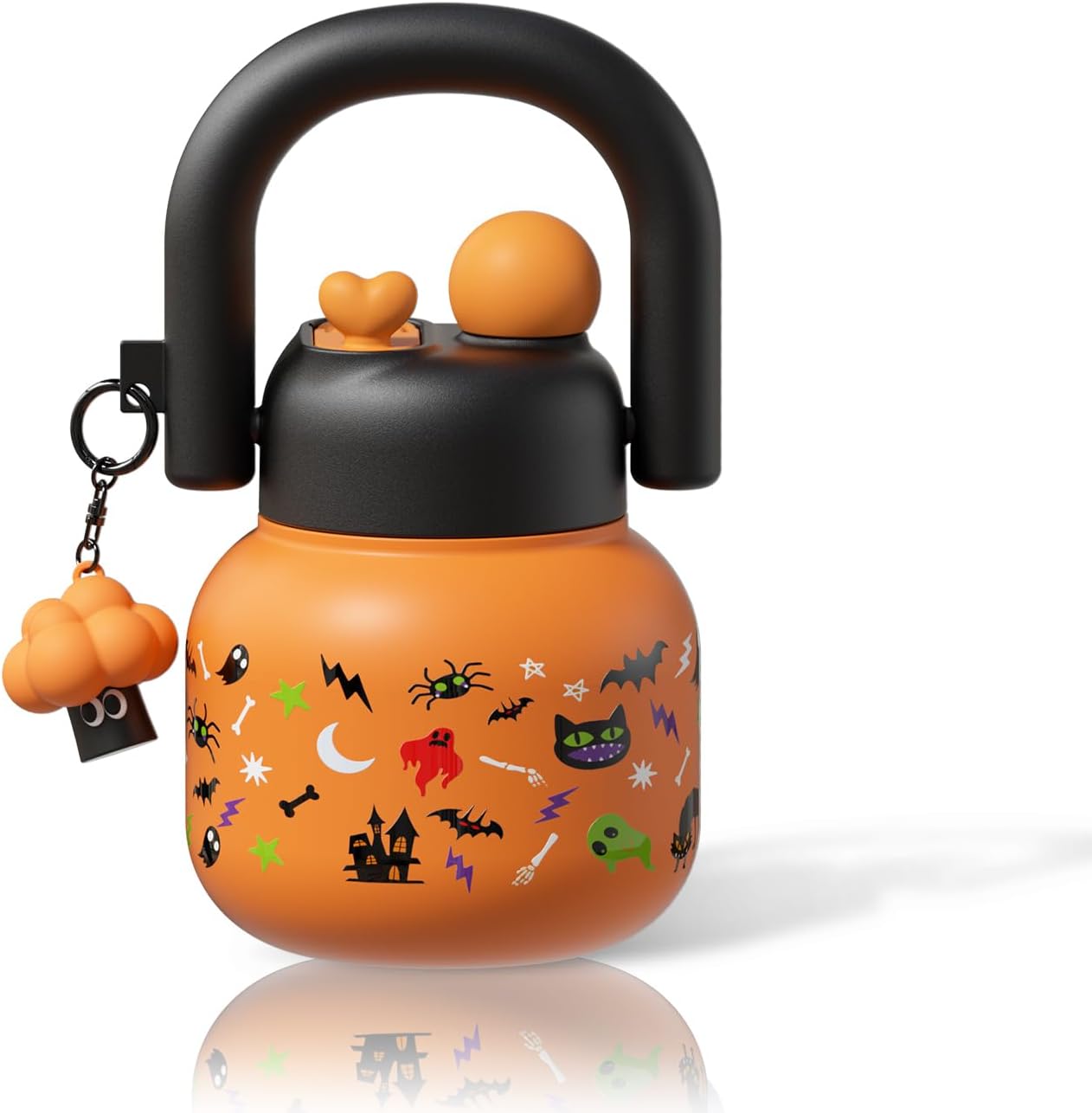 22 oz Tote Water Bottle with Straw and Carry Handle for Halloween