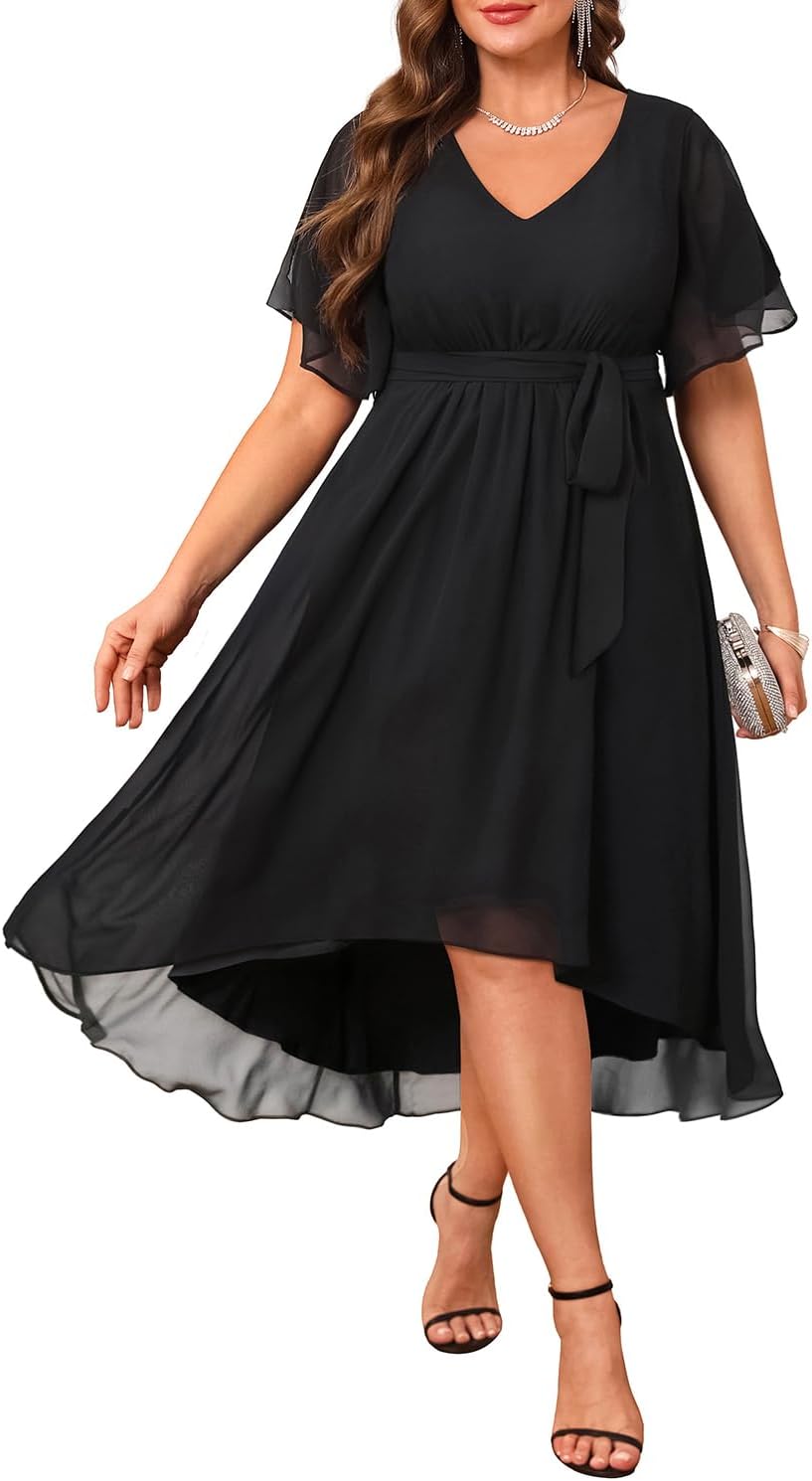 Plus Size Dresses for Wedding Guests - Elegant Chiffon Style