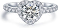 IMOLOVE Solitaire Halo Moissanite Engagement Ring - 1.64ct Sparkle