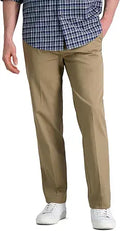 Haggar Men's Premium No Iron Khaki Straight Fit Casual Pants