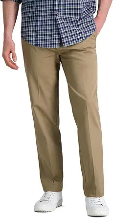 Haggar Men's Premium No Iron Khaki Straight Fit Casual Pants