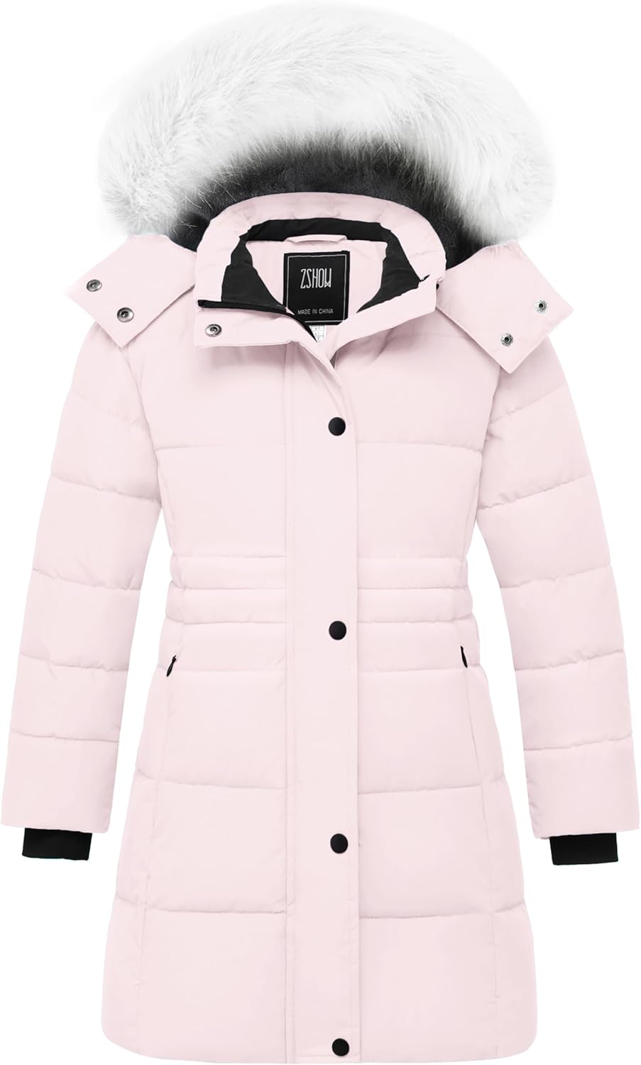 ZSHOW Girls' Winter Coat Long Hooded Parka Soft Fleece Puffer