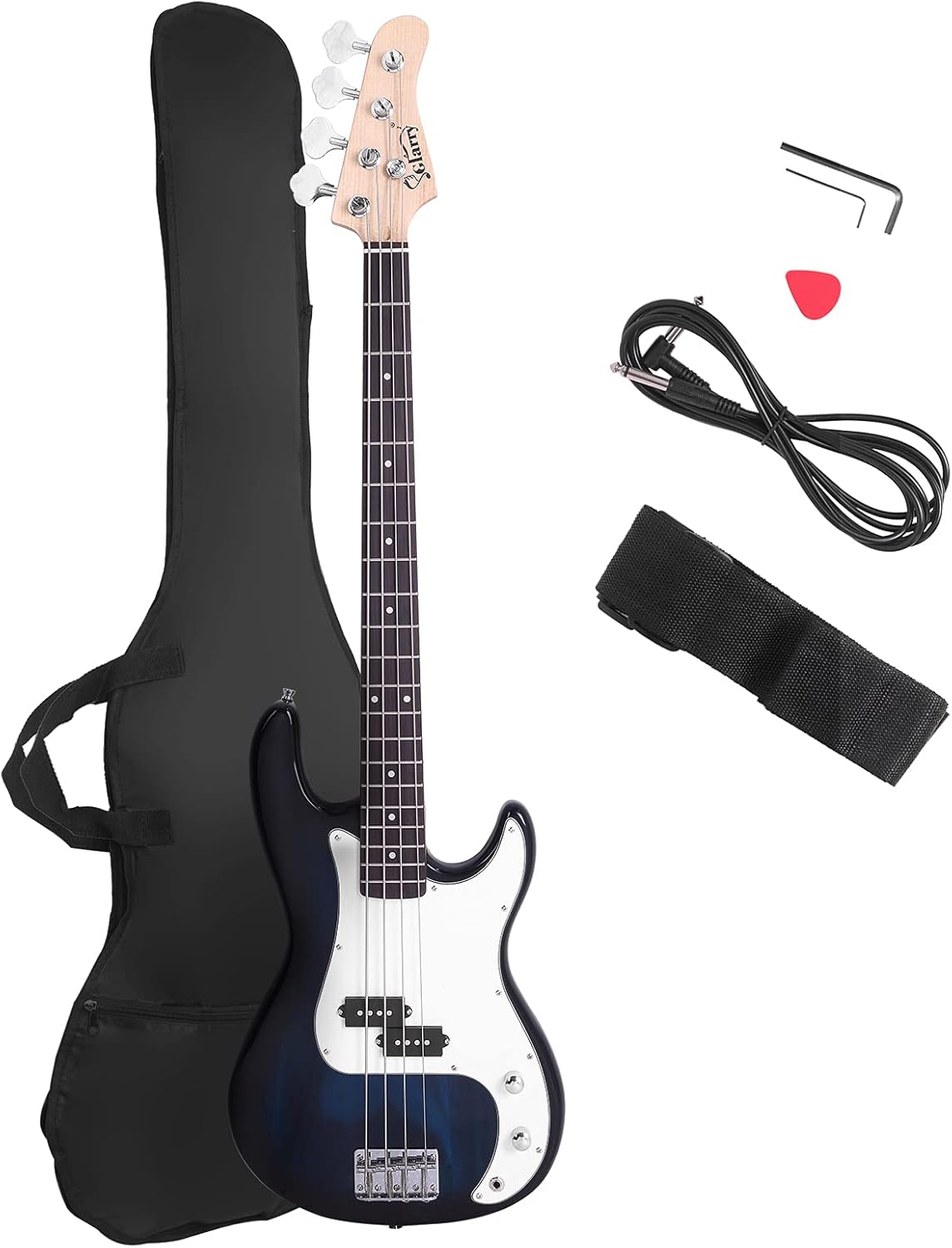 Glarry Electric Bass Guitar Full Size 4 String Dark Blue Review
