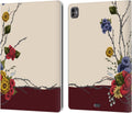 Frida Kahlo Shrub Red Florals Leather Wallet Case for iPad Pro 13