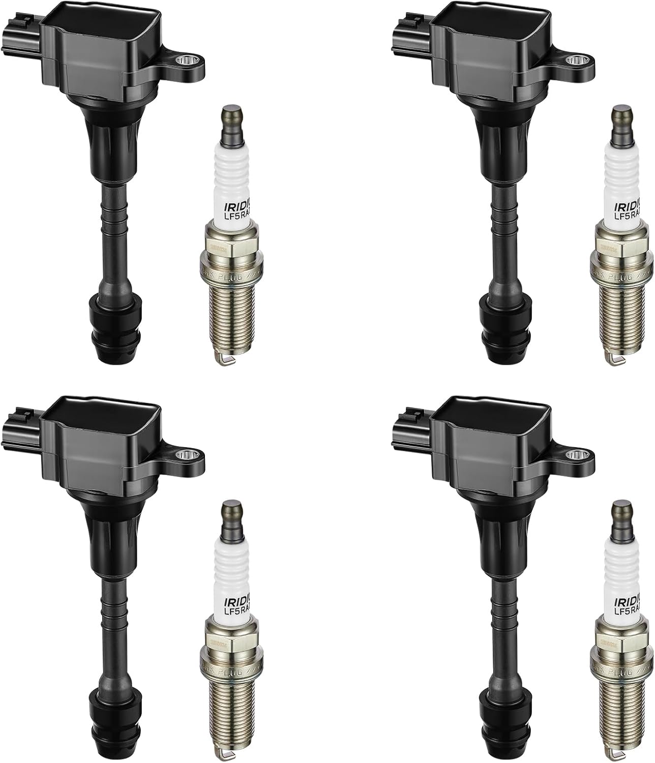 BDFHYK Ignition Coil Pack UF351 and Iridium Spark Plugs 4505