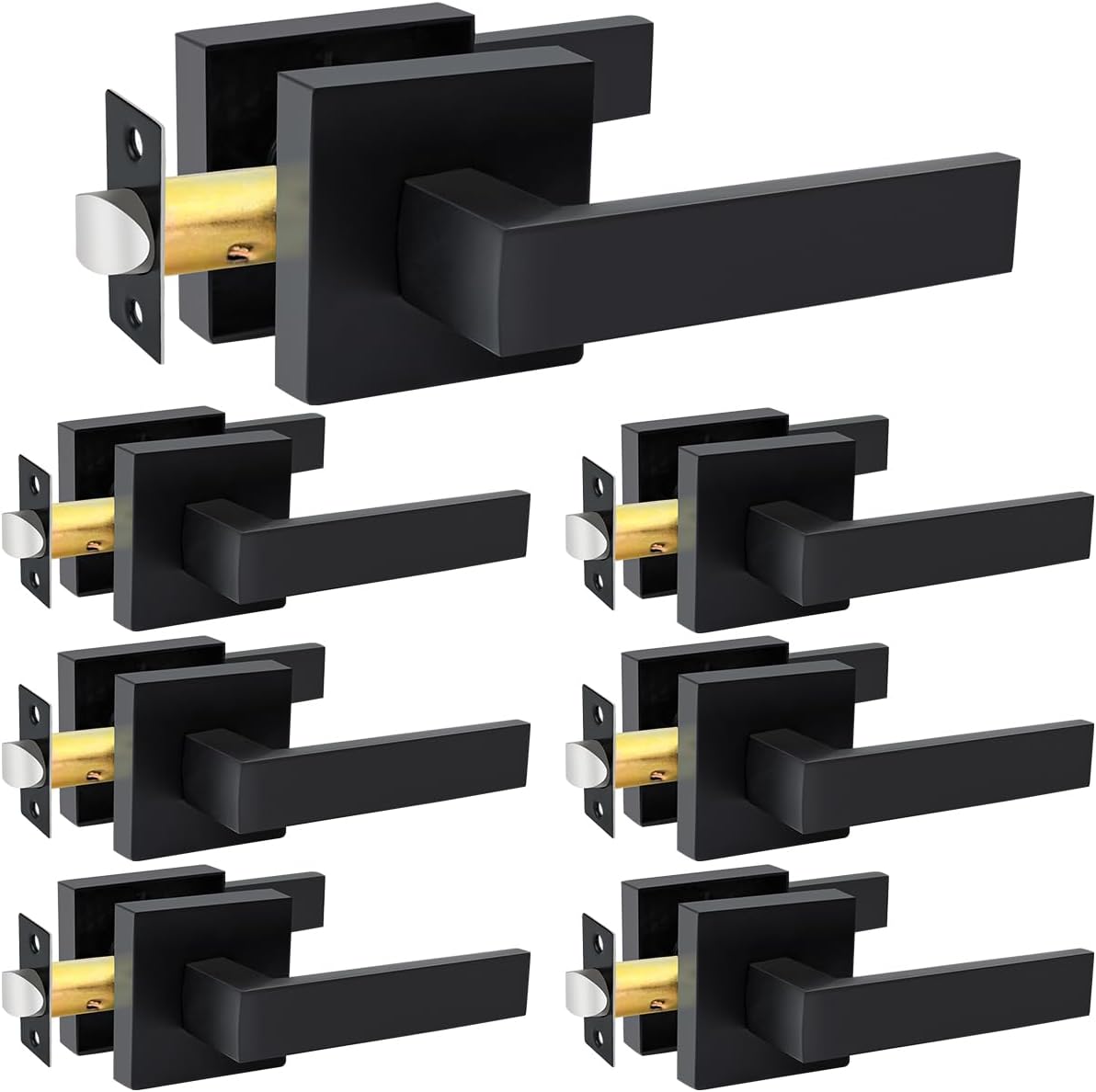 KAMOTA Passage Door Levers - Heavy-Duty Black Door Handles