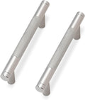 10 Pack Brushed Satin Nickel Cabinet Pulls knurled 3-3/4 in Hole
