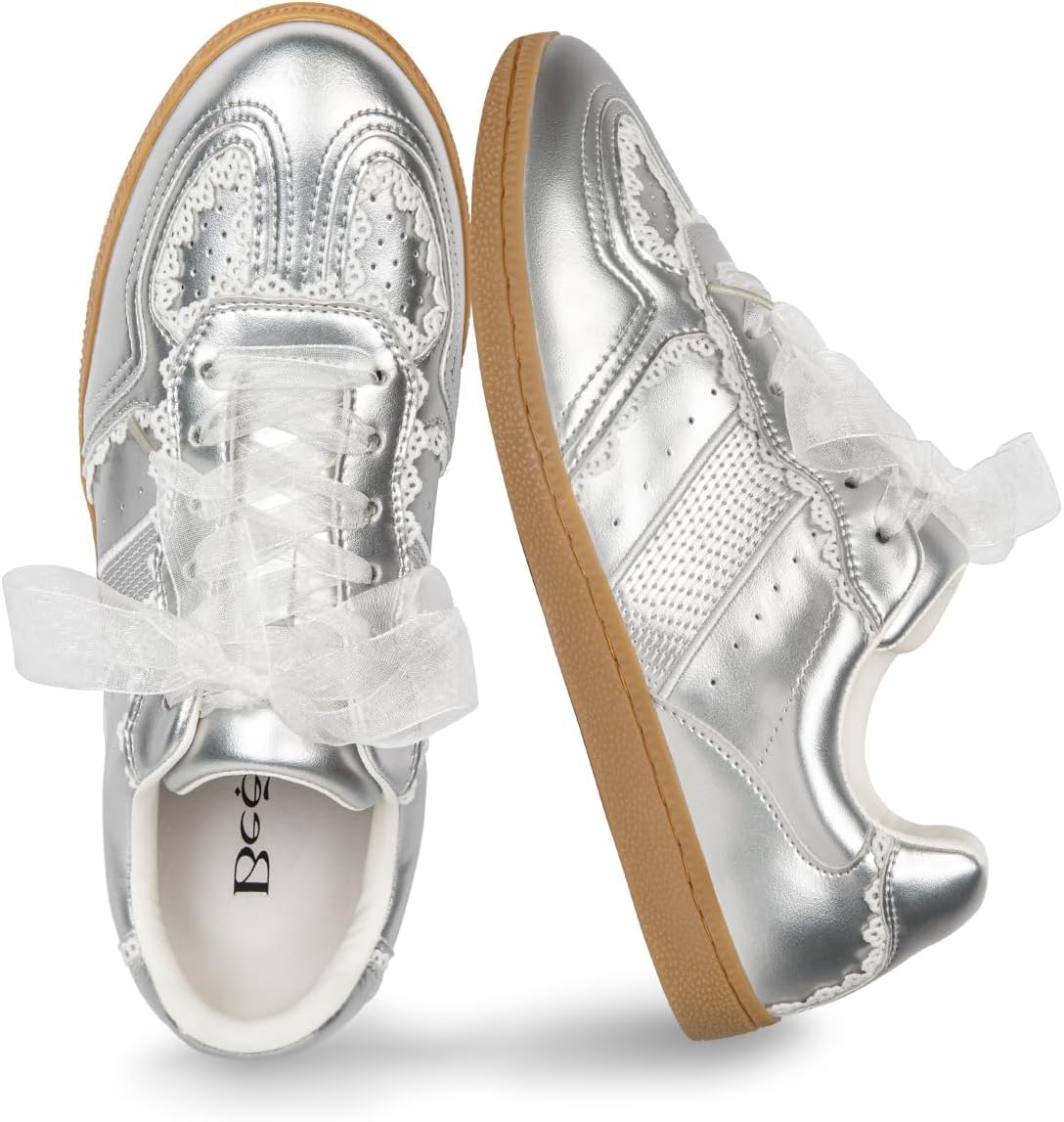Elegant Lace-Up Casual Sneakers for Women with Memory Foam