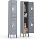 2 Doors Locker for Employees Metal Locker Storage Cabinet - Lockable