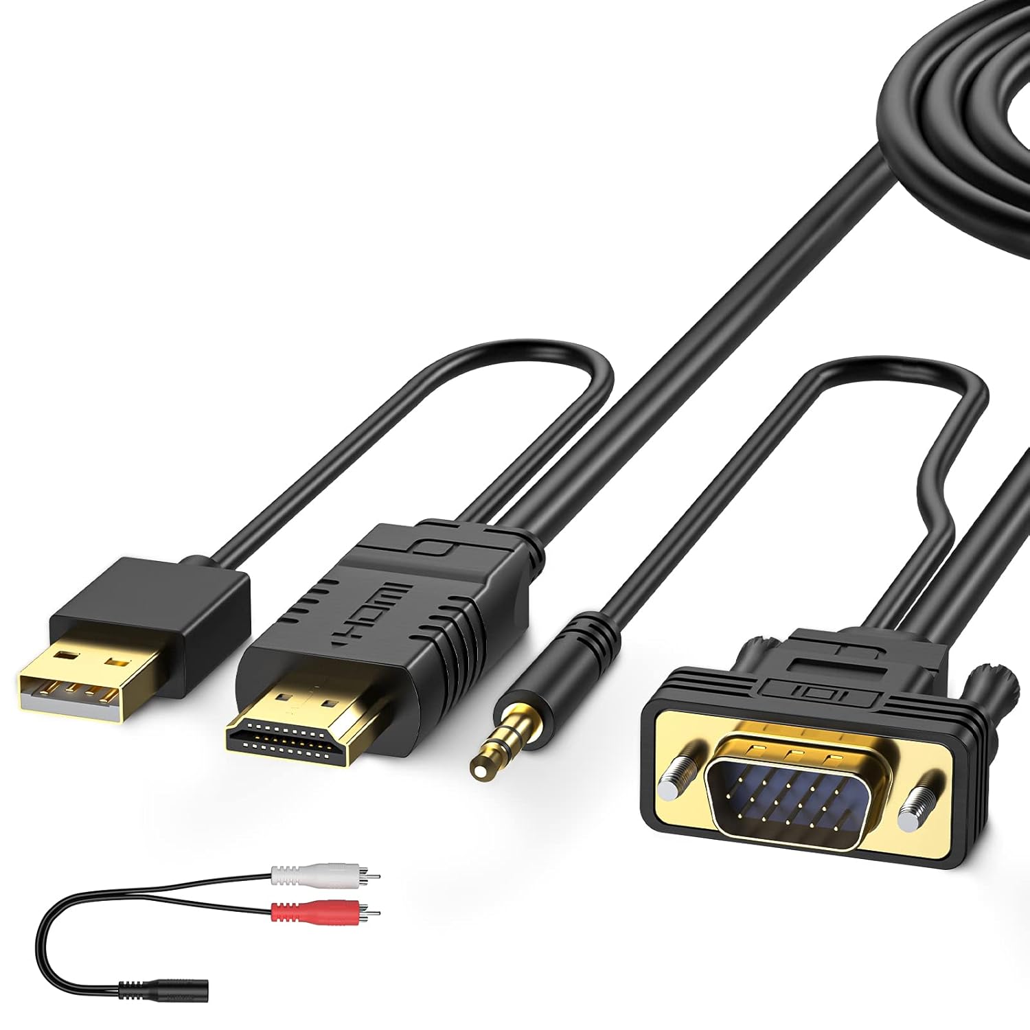 FOINNEX 33FT VGA to HDMI Adapter Cable for Old PC to Monitor