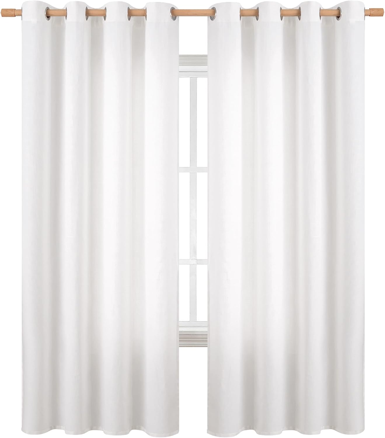 BGment Pure White Curtains for Living Room - 72 Inches Long