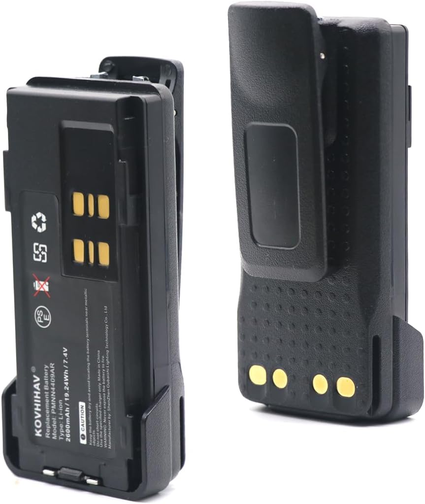 2-Pack 7.4V PMNN4409AR Two-Way Radio Battery Replacement