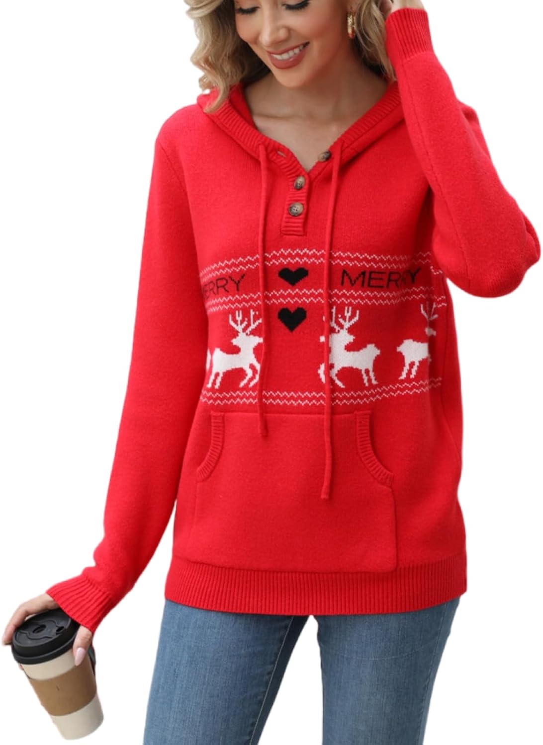 Cozy Oversized V-Neck Hoodie - VIMPUNEC