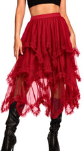 Elegant Long Tulle Skirt for Women with Ruffle Design by Kaei&Shi