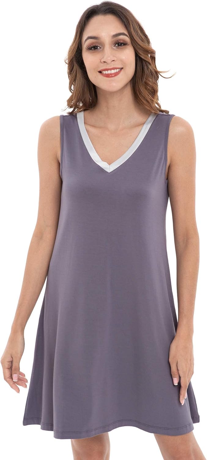Womens Bamboo-Derived Viscose Nightgowns for Ultimate Comfort