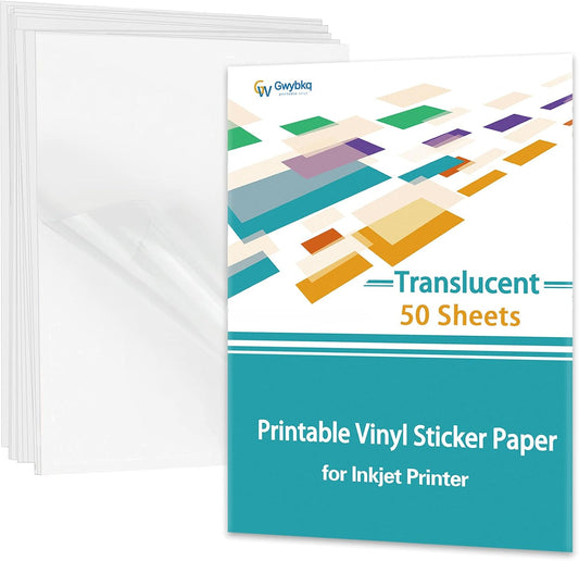 Translucent Waterproof Vinyl Labels - 50 Sheets