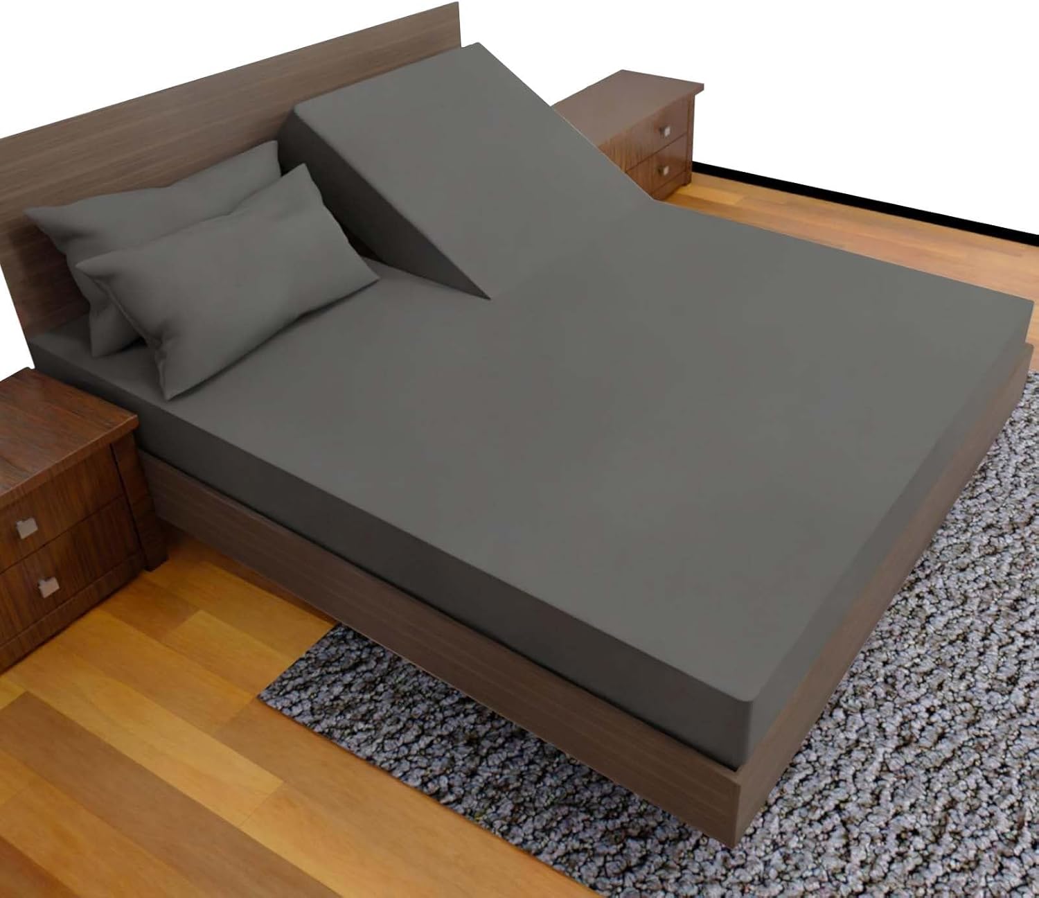 Luxury Split King Bed Sheet Set for Adjustable Beds - Dark Gray