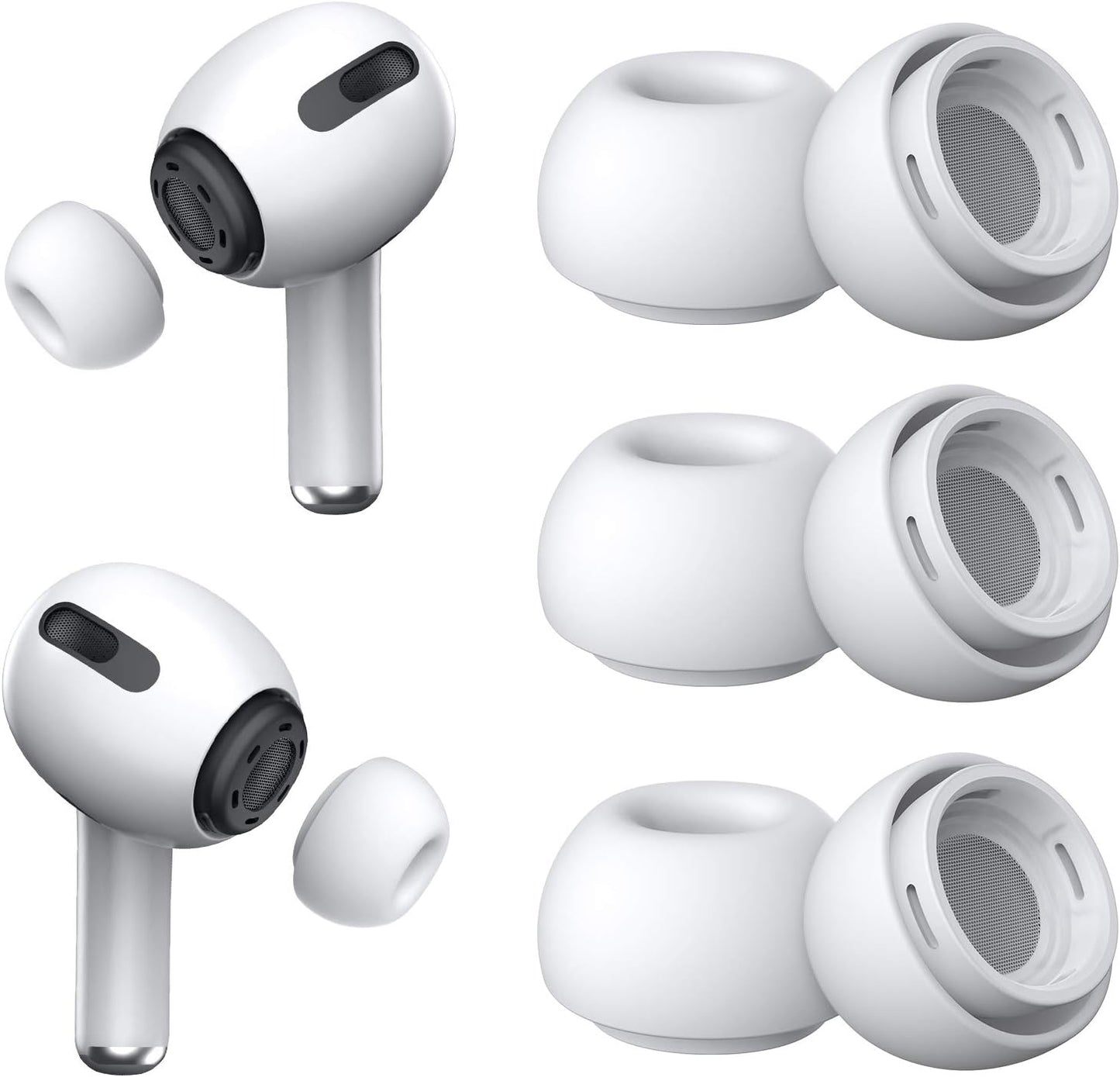 3 Pairs Noise Reduction Ear Tips for Airpods Pro - YUWAKAYI