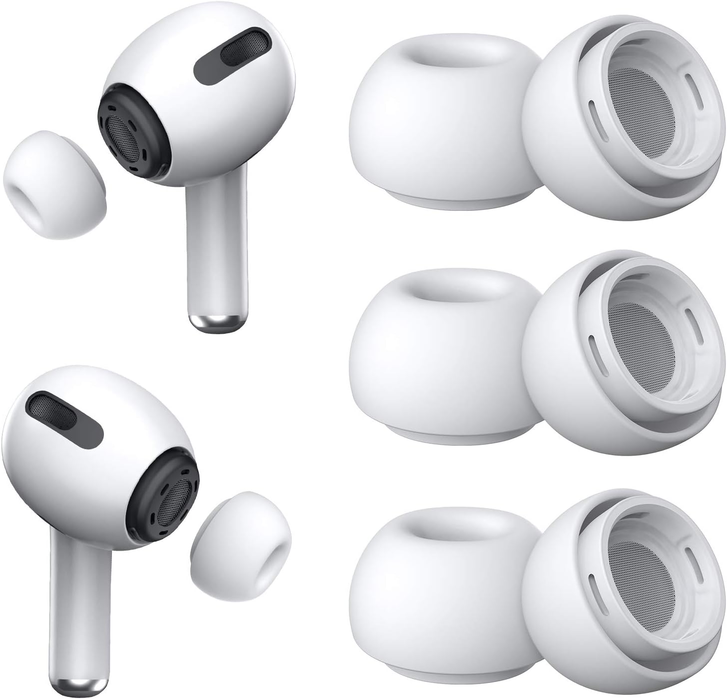 3 Pairs Noise Reduction Ear Tips for Airpods Pro - YUWAKAYI