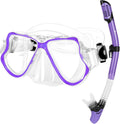 JARDIN Dry Snorkel Set Panoramic Mask for Adults - Clear View