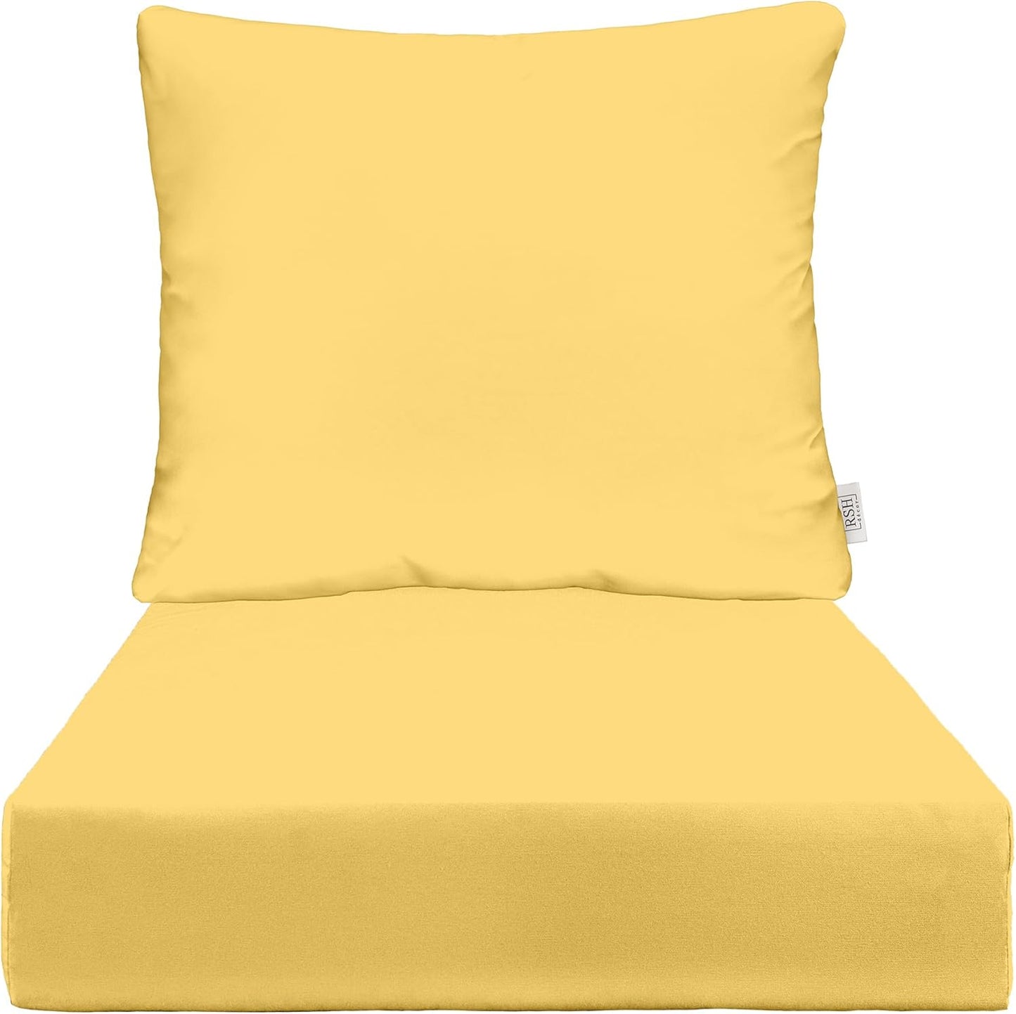Sunbrella Deep Seating Cushion Set for Outdoor Chairs in Yellow