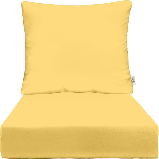 Sunbrella Deep Seating Cushion Set for Outdoor Chairs in Yellow