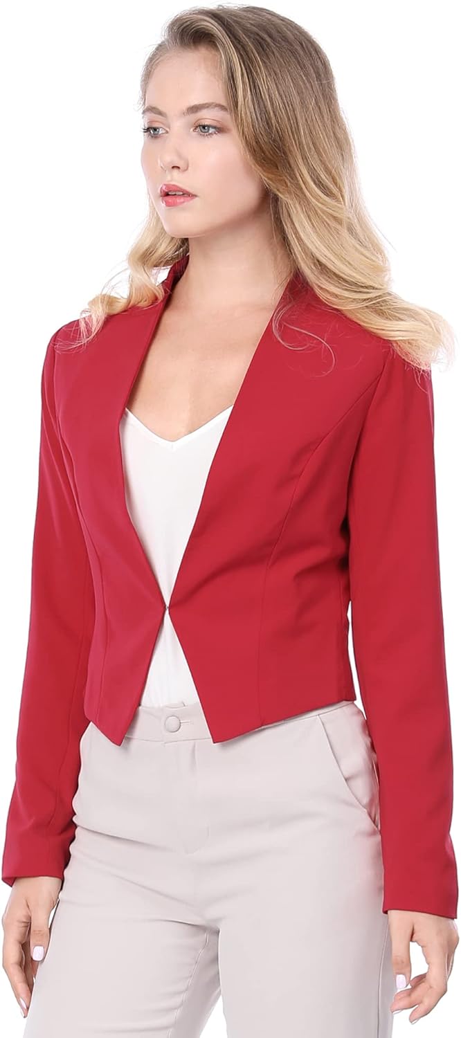Allegra K Women's Cropped Blazer for Business Casual Style