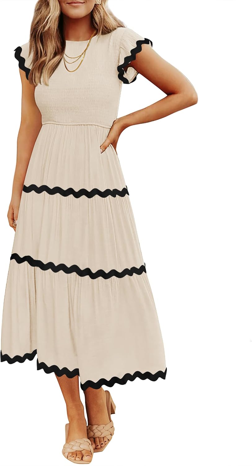 ZESICA Women's Summer Flutter Short Sleeve Midi Dress Review