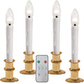 Ultra-Bright LED Window Candles with Remote and Timer - Pack of 4