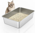 IKITCHEN Stainless Steel Cat Litter Box Large - Odor Free, Rustproof