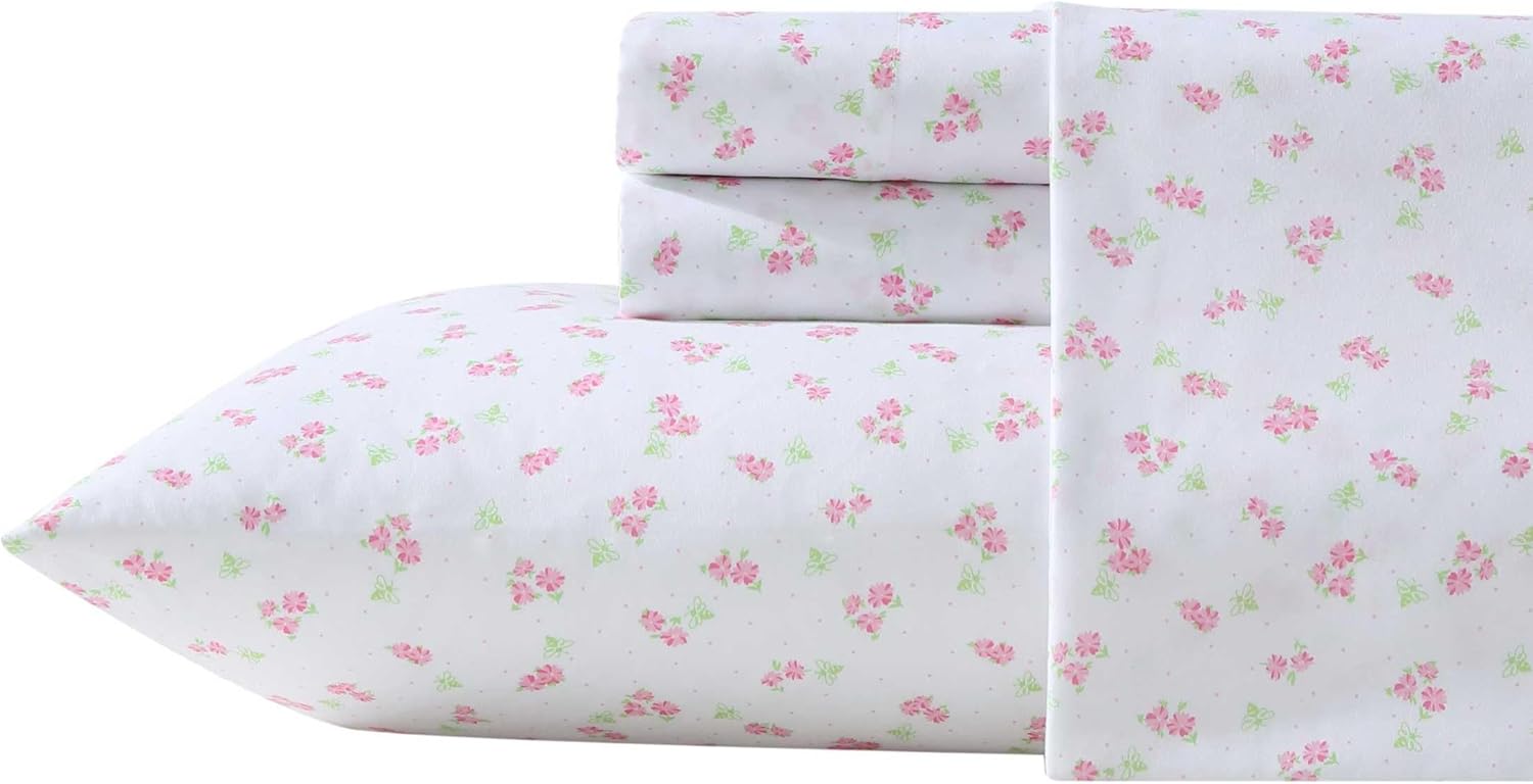 Ultra-Soft Kids Sheet Set for Toddler Bedding in Busy Bee Pink