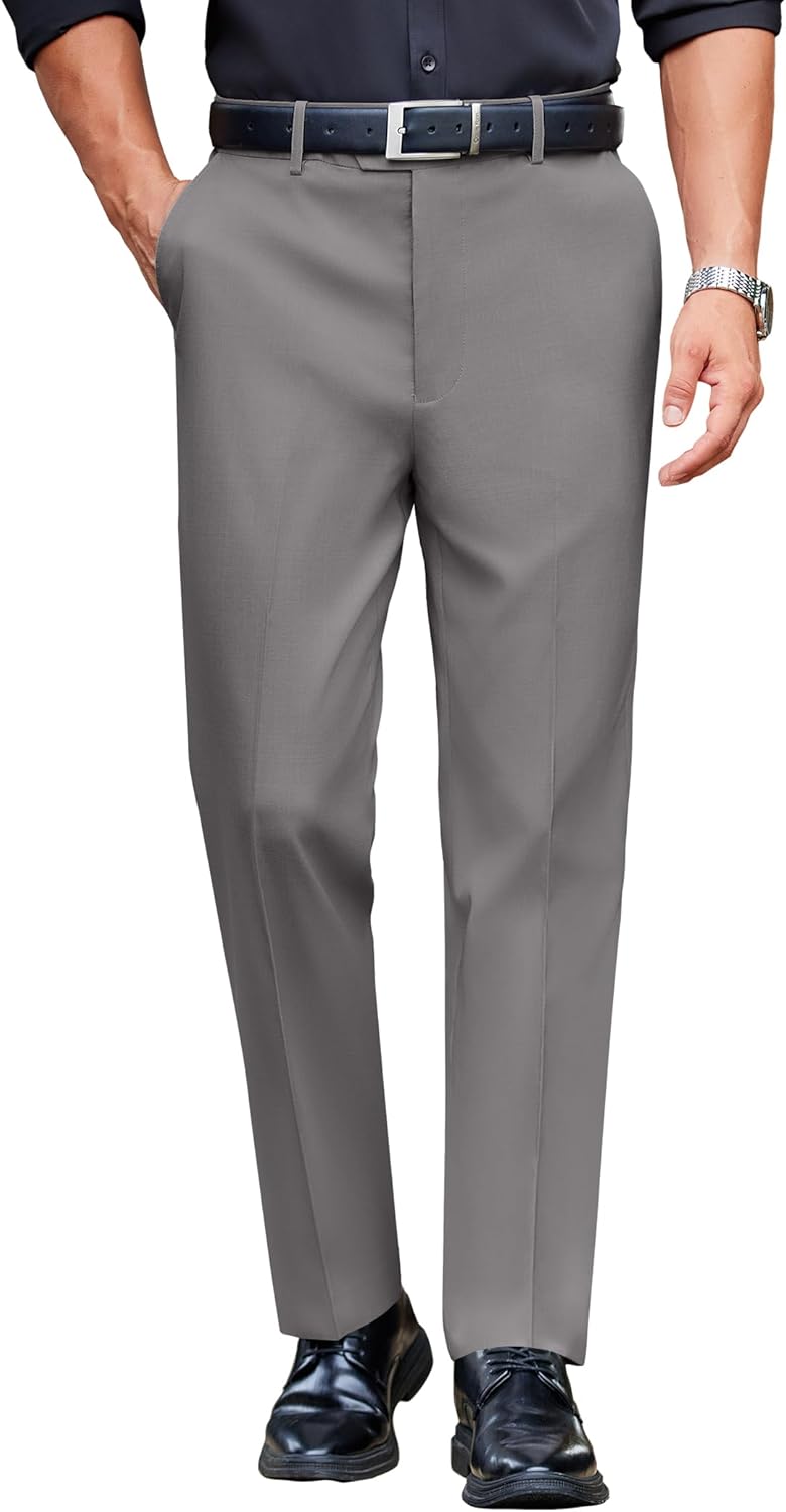 COOFANDY Mens Classic Casual Dress Pants with Expandable Waist