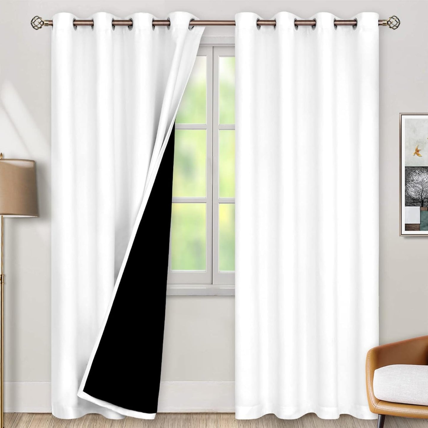 BGment Thermal Insulated Blackout Curtains for Bedroom 52x90