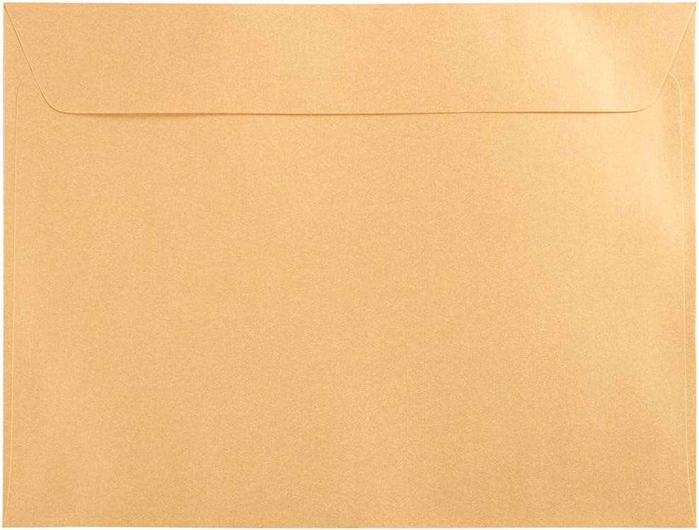 JAM Paper Gold Stardream 9 x 12 Open End Catalog Envelopes